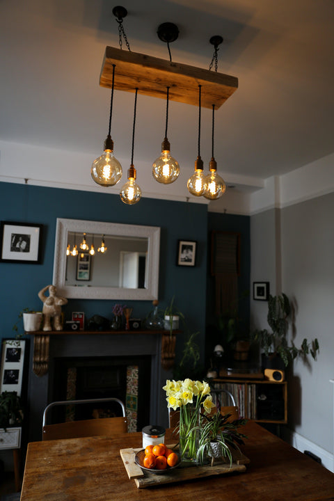 Wooden Beam Cluster Pendant Light