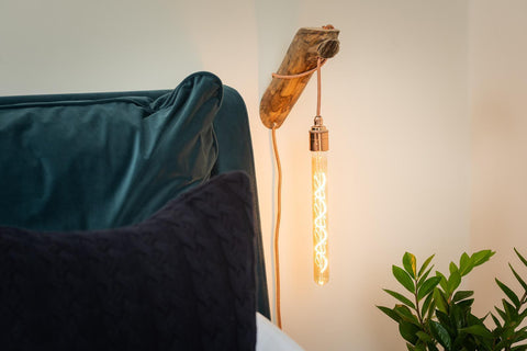Wooden peg wall lights