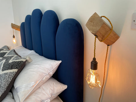 Wooden peg wall lights