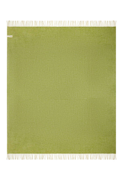 Wool Waffle Blanket In Green