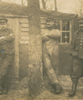 World War I British and French Soldiers at Field Post Shelter Postcard