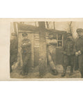 World War I British and French Soldiers at Field Post Shelter Postcard