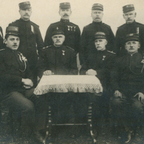 World War I French Officers Group Photo Postcard