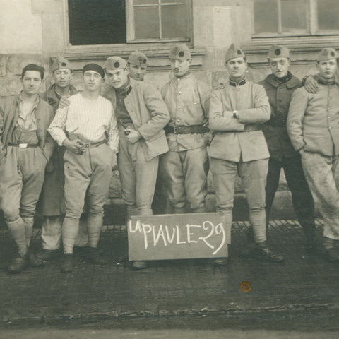 World War I French Soldiers at "La Piaule 29" Photo Postcard