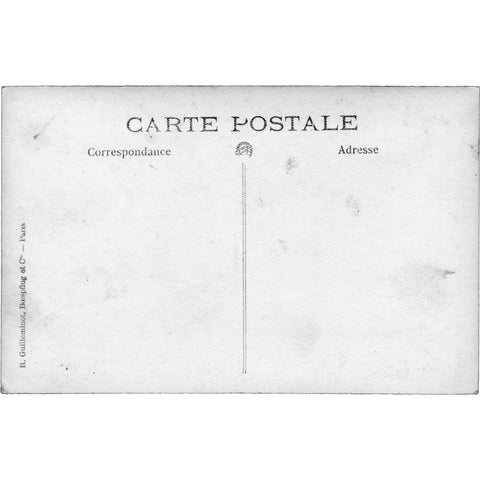 World War I French Soldiers Group posing in a street of a French town Photo Postcard