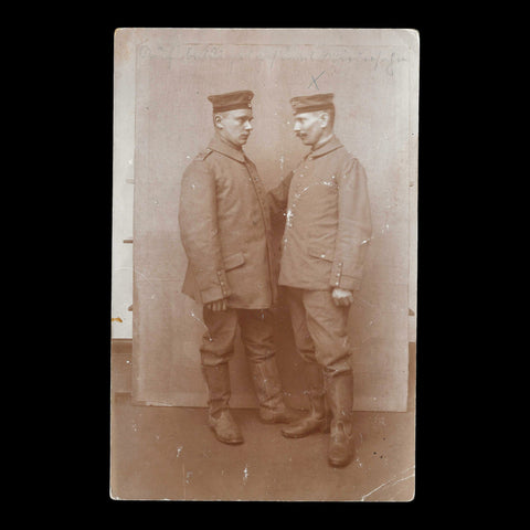 World War I Military 2 Germany Soldiers Studio Photo WW1 Postcard