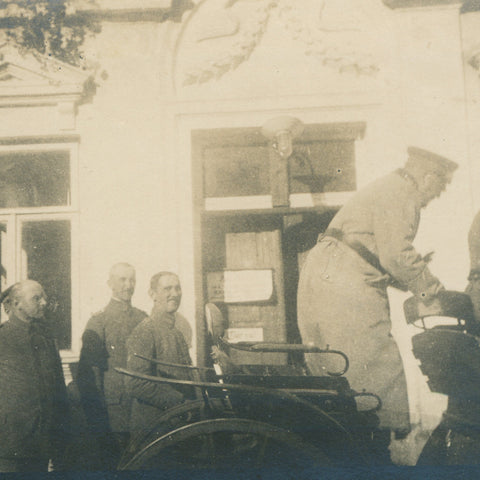 World War I Paul von Hindenburg German Officers Outside Headquarters Photo