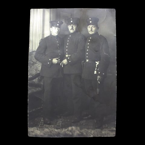 World War I Studio German Soldiers Military Antique Photo WW1 Postcard Army History