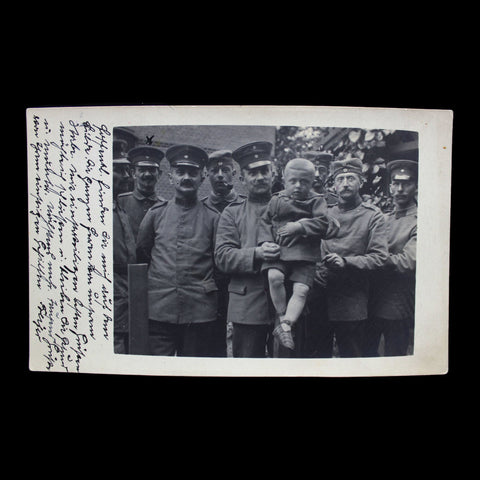 WW1 Era Germany Soldiers and Boy Photo Army Postcard History World War I