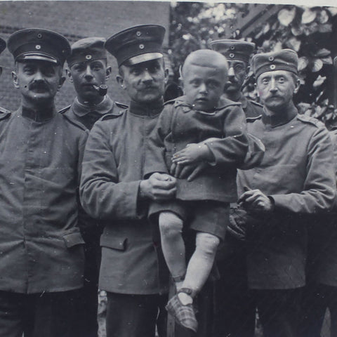 WW1 Era Germany Soldiers and Boy Photo Army Postcard History World War I
