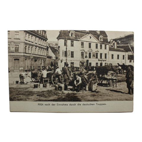 WW1 Era Latvia Riga German Soldiers Postcard Antique