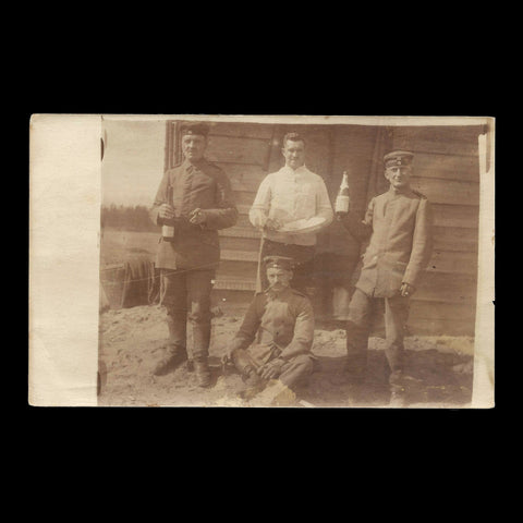 WW1 Postcard of German Soldiers Celebrating with Drinks