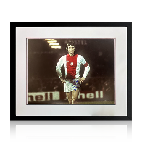 Johan Cruyff Signed AFC Ajax Photo Deluxe Mount Frame (AFTAL Authentication)