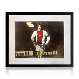 Johan Cruyff Signed AFC Ajax Photo Deluxe Mount Frame (AFTAL Authentication)