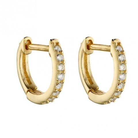 Gelbgoldplattierte Creolen mit Zirkonia E6049C