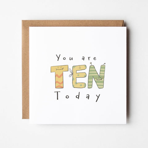 You Are 10 Today – Cute Monster Milestone | Greeting Card