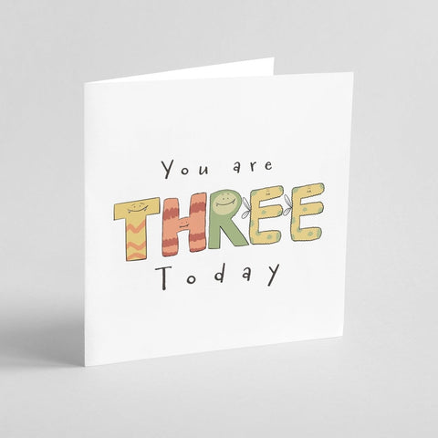 You Are 3 Today – Cute Monster Milestone | Greeting Card