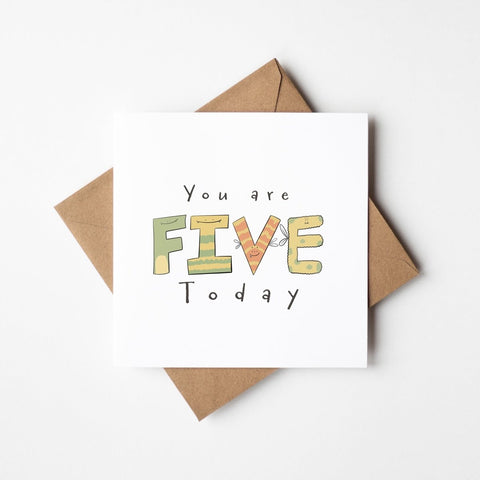 You Are 5 Today – Fun Milestone For Kids | Greeting Card