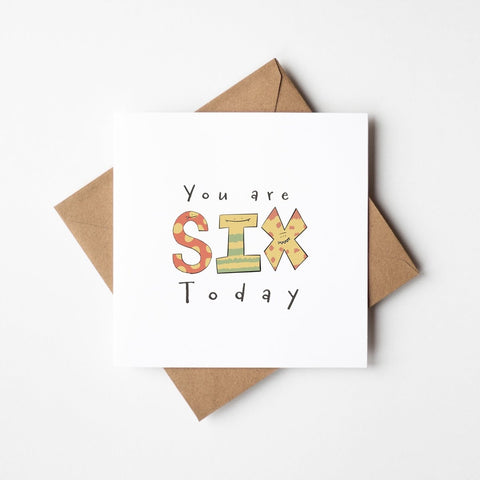 You Are 6 Today – Colourful Monster | Greeting Card