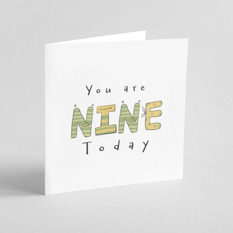 You Are 9 Today – Fun Monster Milestone | Greeting Card