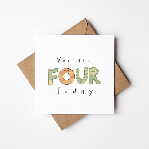 You're 4 Today | Greeting Card