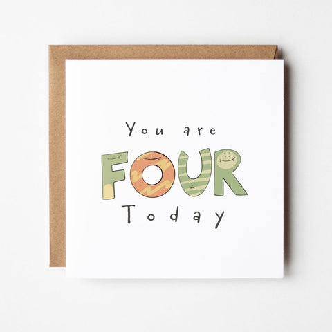 You're 4 Today | Greeting Card