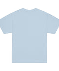Product view of a Light Blue One Cat Away youth classic tee, showing the plain back.