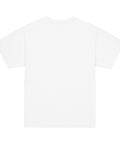 Product view of a White One Cat Away youth classic tee, showing the plain back.