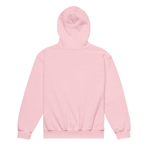 Light Pink youth hoodie with a plain unprinted back.