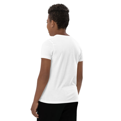 Dinosaur Motivation youth cotton tee in White – plain back – view 16