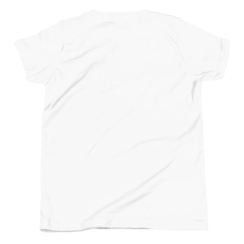 Dinosaur Motivation youth cotton tee in White – plain back – view 4