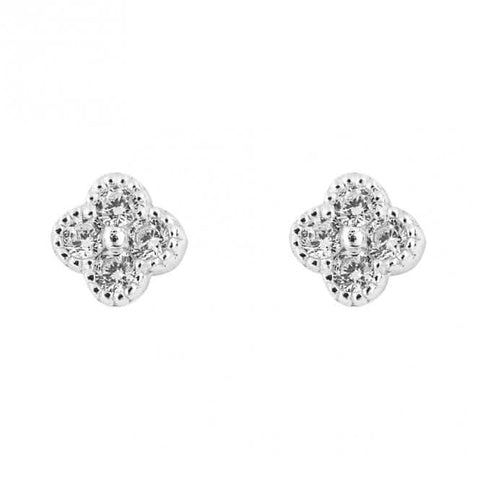 Zirkonia-Ohrstecker mit Blumenmuster E6279C