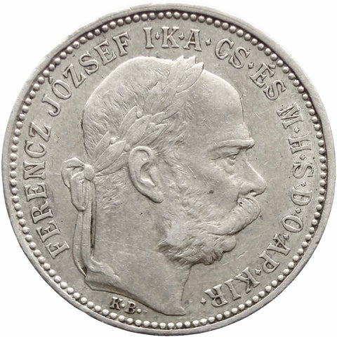 1 Korona 1893 KB Hungary Franz Joseph I Silver Coin