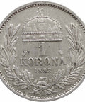 1 Korona 1893 KB Hungary Franz Joseph I Silver Coin