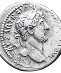119 – 125 AD Roman Empire Hadrian Denarius Silver Coin AR Rome Mint
