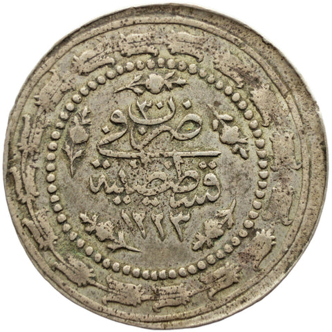 1223 (1837) Ottoman Empire 3 Kurus Sultan Mahmud II Coin Constantinople Mint