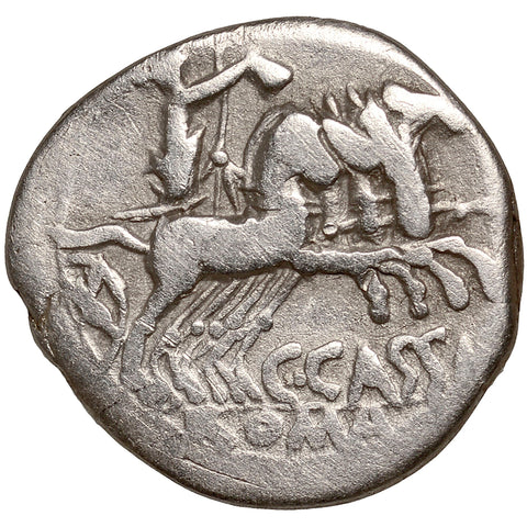 126 BC Roman Republic Coin C. Cassius Denarius Silver