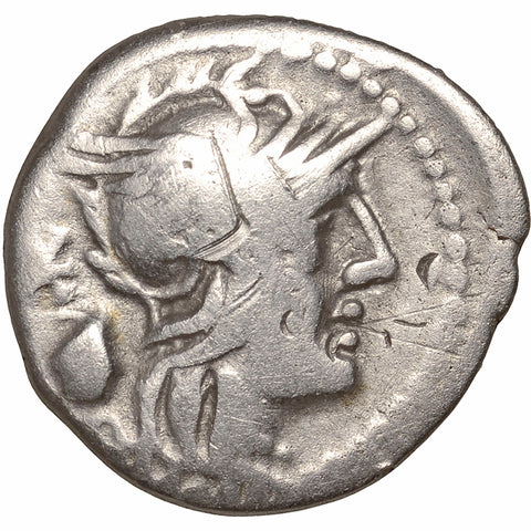 126 BC Roman Republic Coin C. Cassius Denarius Silver