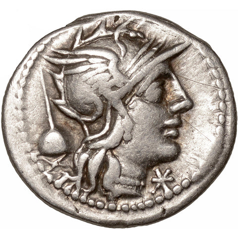 126 BC Roman Republic Coin Quinctia T. Quinctius Flamininus Denarius Silver