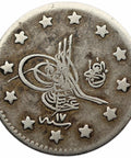 1293 (1892) Ottoman Empire Kurush Abdul Hamid II Coin Silver Constantinople Mint