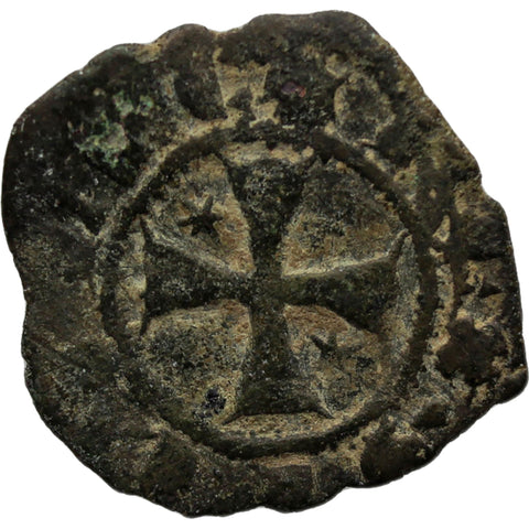 1296 - 1337 Denaro Kingdom of Sicily Coin Italy Federico III d'Aragona Messina Mint