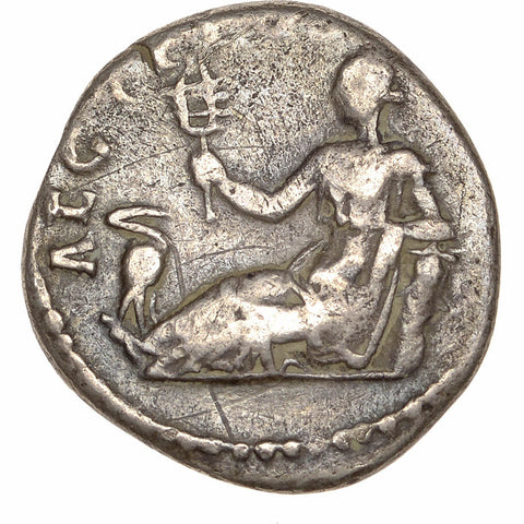 130 - 133 AD Roman Empire Coin Hadrian Denarius AEGYPTOS Egypt Silver