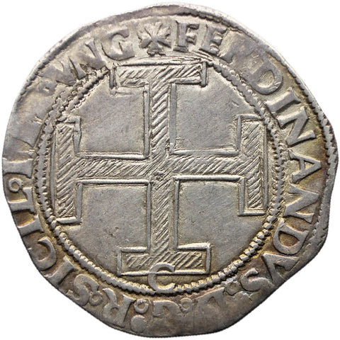 1472 - 1488 1 Coronato Naples Coin Italy Coin Ferdinando I Silver