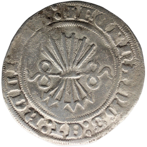 1474 - 1504 1/2 Real Ferdinand and Isabella Coin Spain Castile Silver Burgos Mint