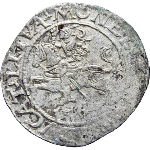 1565 Half Groschen / Groat Lithuania Sigismund II Augustus Coin Silver