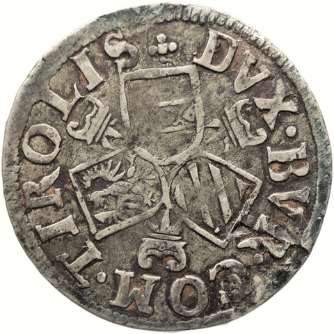1577 - 1595 3 Kreuzer Tyrol Austria Coin Ferdinand II Silver