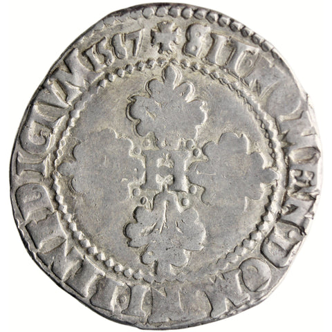 1587 Half Franc Henry III of France Coin Silver