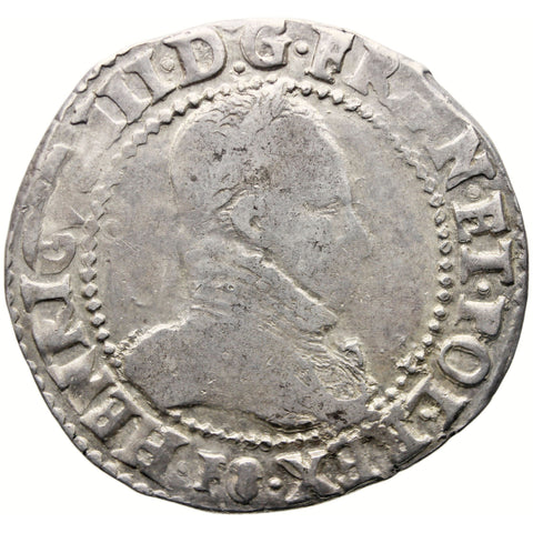 1587 Half Franc Henry III of France Coin Silver
