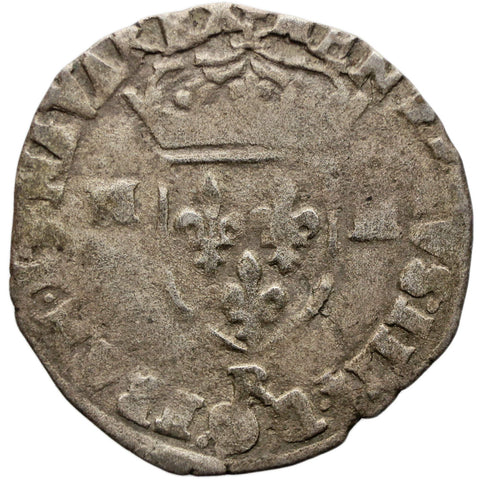 1593 R Douzain France Coin Henry IV 1st type Avignon Mint Silver