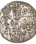 1597 3 Groschen Trojak Olkusz Mint Polish–Lithuanian Commonwealth Coin Sigismund III Vaza Silver